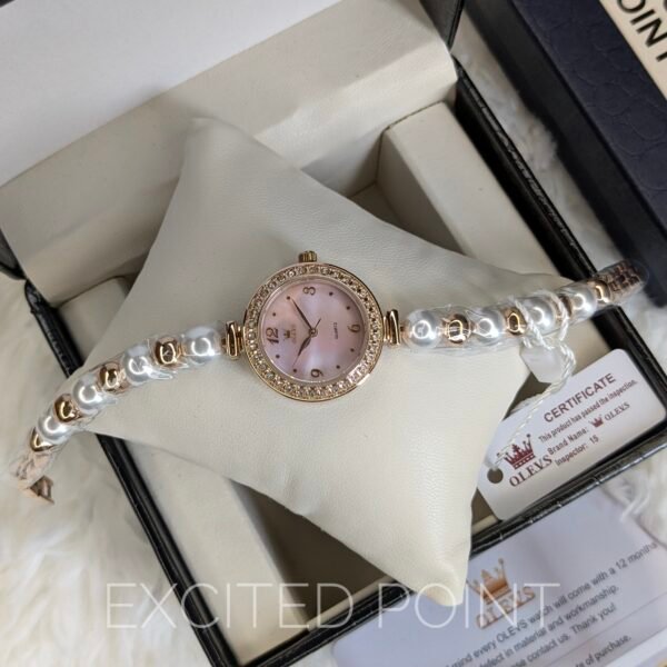 OLEVS 5640 Women’s Fashion Official Quartz Watch— Elegant Pearl Style