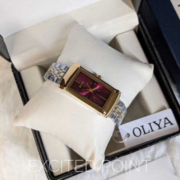 OLIYA 55182 Women’s Square Watch Maroon Dial
