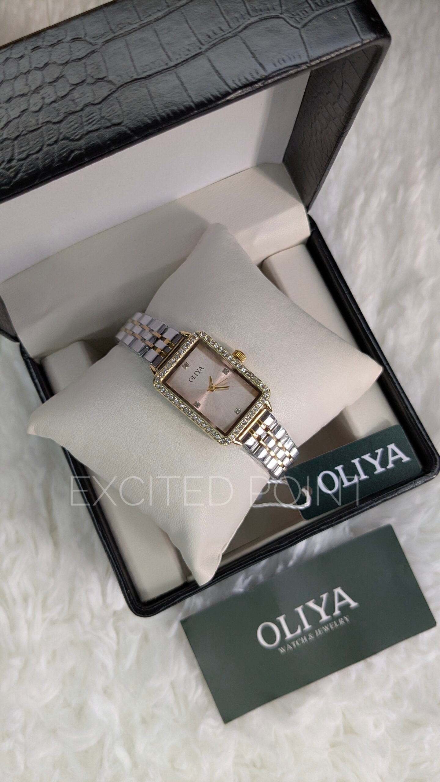 23608 OLIYA 609 Official Women’s Luxury Square Quartz Watch – Stainless Steel Elegant Wristwatch – Women's Fashion - Image 1