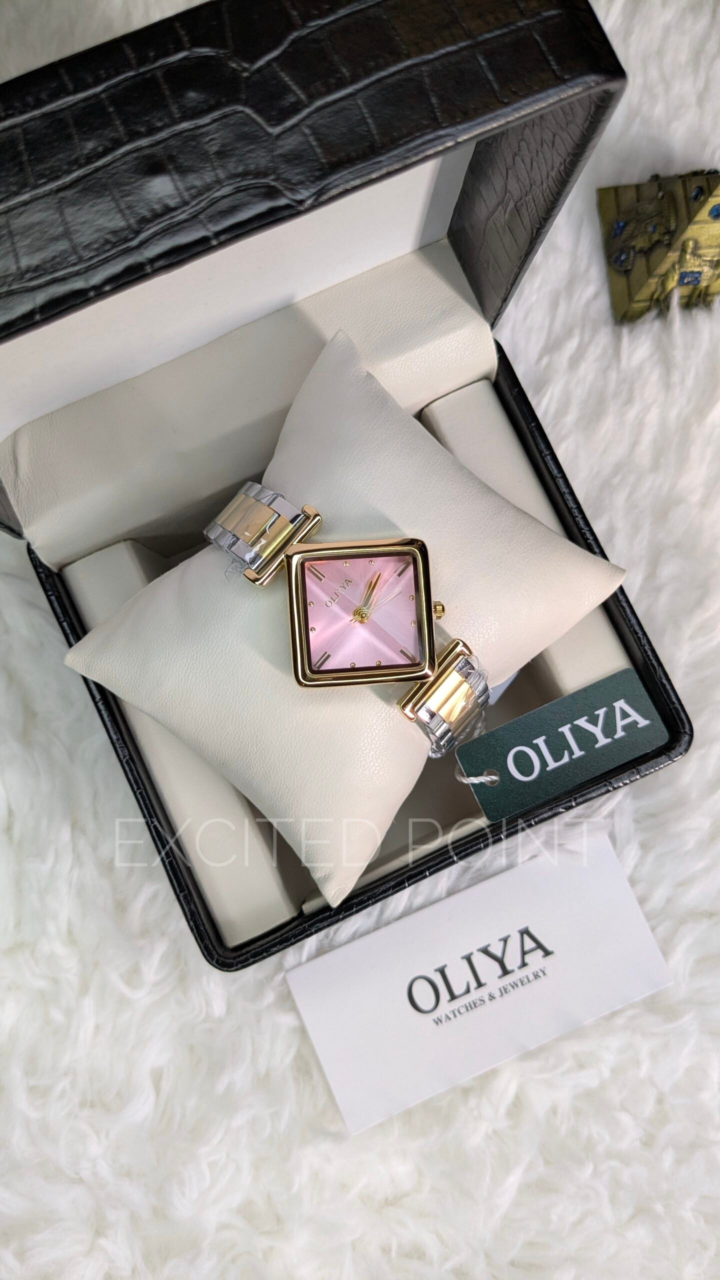 38817 OLIYA 6819 Women’s Diamond-Shaped Quartz Official Watch – Party Time Fashion Wristwatch - Image 1