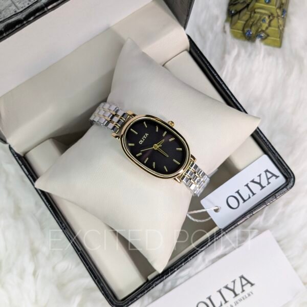OLIYA 2015 Official Women’s Oval Quartz Watch – Classic Stainless Steel Fashion Wristwatch